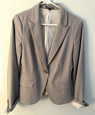 Express Women's Gray Blazer Size 6 Regular One-Button Peak Lapel Lined NEW