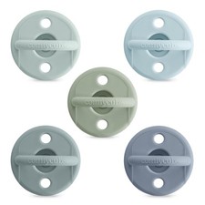 Multicolor Boy Pacifiers Pack of 5 Food Grade Silicone for Breastfed Babies