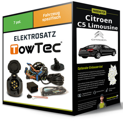 Elektrosatz 7-pol spezifisch für CITROEN C5 Limousine 02.2008-05.2017 NEU TowTec