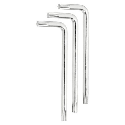 3 Pcs T20 Anti Tamper Proof Torx Hex Key Wrench 2.56'' Long Arm, Light Silver