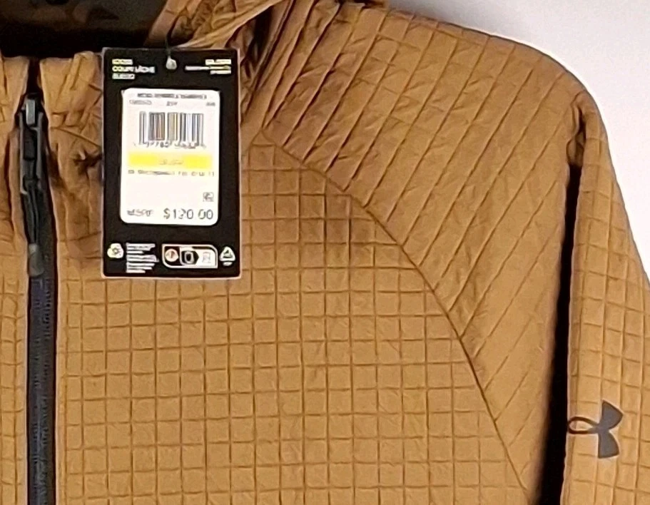 Chaqueta Under Armour Para Hombre Mediana Imparable Polar Texturizada Cremallera Completa, Marrón Foto 3 de 4