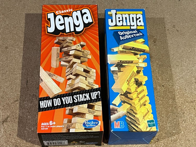 2 x JENGA HOLZBLOCK SPIELE & UNO STACKO - KOSTENLOSER VERSAND IN UK!!