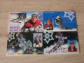 4 tolle Telefonkarten aus Deutschland Ski Stars O 508 A D 04.94 je 1000 Auflage!