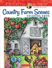 Creative Haven Country Farm Scenes Coloring Book (Paperback or Softback)