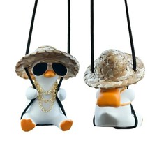 Swing Duck Car Hanging Ornament - Cute Pendant for Rearview Mirror - Cool Duck