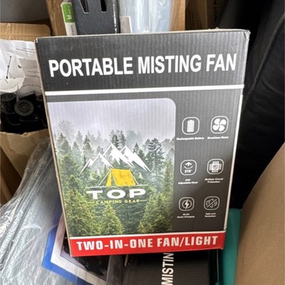 T.O.P. Camping Gear Portable Misting Fan Rechargeable Adjustable Quick Charging