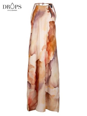 BRAND NEW WITH TAGS WOMENS NU DENMARK VIBS DRESS IN SOFT ORANGE MIX UK XXL