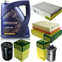 Mann Inspektionspaket 5L Mannol Defender 10W-40 FüR Vw Polo Variant 1.7 Sdi 1.9
