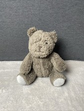 Silver One Gray Sherpa Teddy Bear Plush Sewn Eyes Sitting 9" Soft Stuffed Lovey