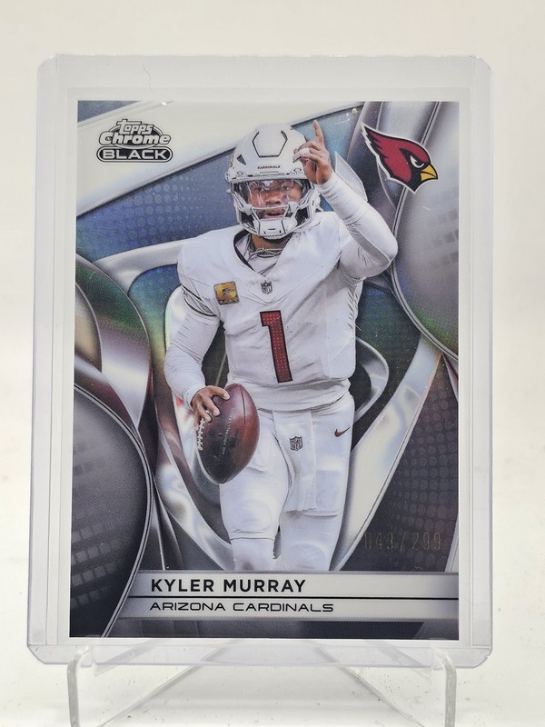 KYLER MURRAY 2025 TOPPS CHROME BLACK REFRACTOR FOOTBALL /299 #1 CARDINALS Q7485