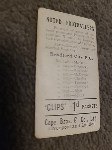 COPE-COPES CLIPS NOTED FOOTBALL BACK-#149 - Bradford Maskray - Picture 2 of 2