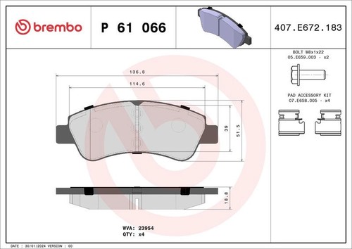 Pastiglie Freno Brembo Xtra P61 066X | Alte Prestazioni | Omologazione ECE R90 | Per Guida Sportiva - Foto 4