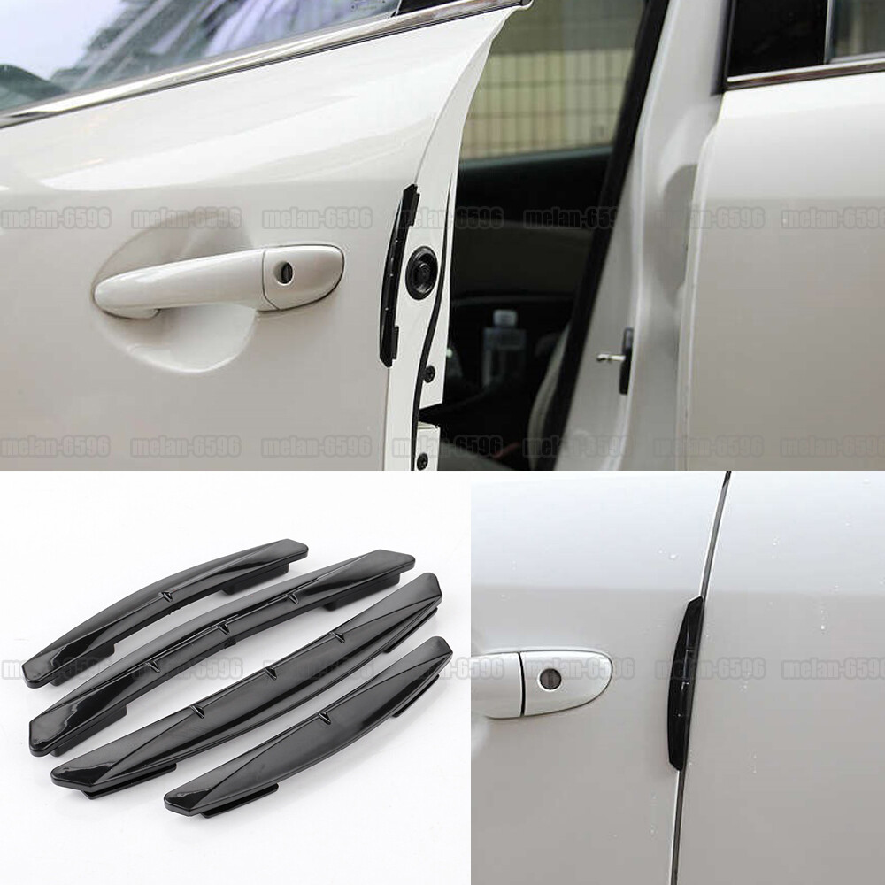 4pcs [Black] Car Door Edge Anti-Scratch Protector Guard Strip Cover Accessories