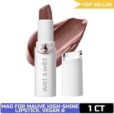 wet n wild Mega Last High-Shine Lipstick - Mad for Mauve, Seed Oils, Buildable C