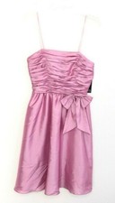 NEW Vintage Adrianna Papell Women's Pink Dress Ruched Bow Spaghetti Strap CNK