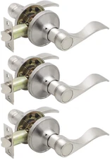 Probrico Passage Door Levers Satin Nickel Interior Door Handle for Hallway and C