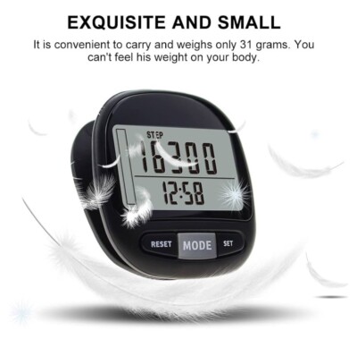 3D Pedometer, Portable Walking Accurate Step Counter with Clip & Strap