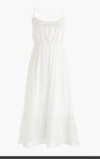 J Crew Scoopneck Cotton midi dress with eyelet trim Item L7715 Sz S Sold Out
