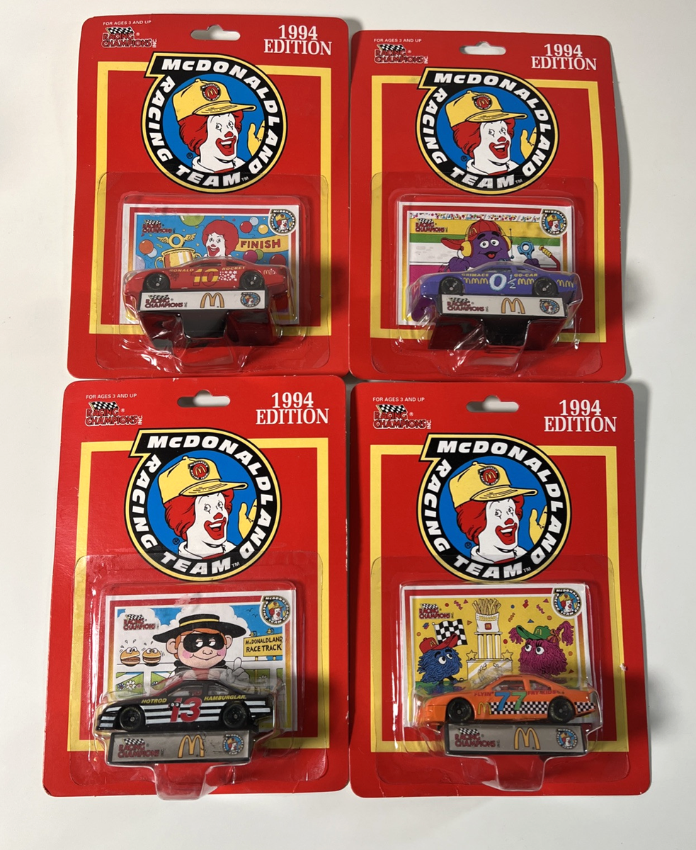 McDonalds Race Cars: Ronald, Fry Kids, Grimace & Hamburglar w