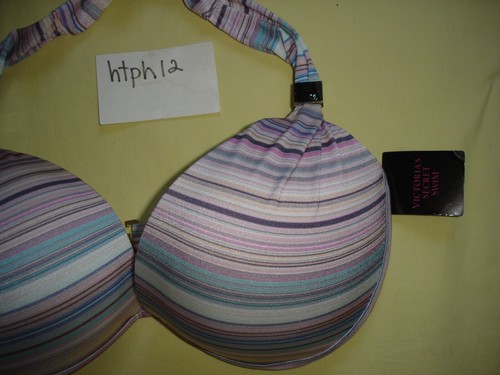 NWT Victoria's Secret VS Swim Bikini Top 34D Fabulous Push Up Stripes Padded $58 - Picture 2 of 5