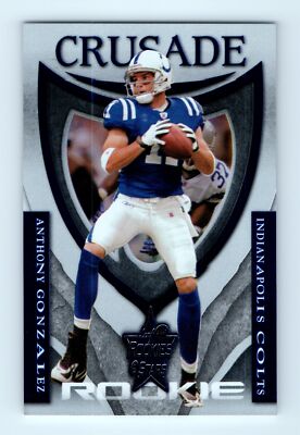 2007 Leaf Rookies & Stars #RC-14 Anthony Gonzalez Rookie Crusade Blue #/500