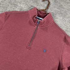 IZOD Pullover Sweatshirt Mens Large Red Long Sleeve 1/4 Zip Stretch Performance