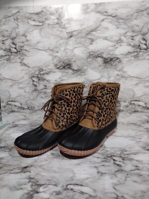 Marley Lilly Leopard Print Duck Boots Size 11 New No Box Waterproof Hunting  Fish