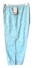 NWT FRESH PRODUCE Just Spiked Blue COTTON SHEETING TOPSTITCH CAPRI PANTS L  V 