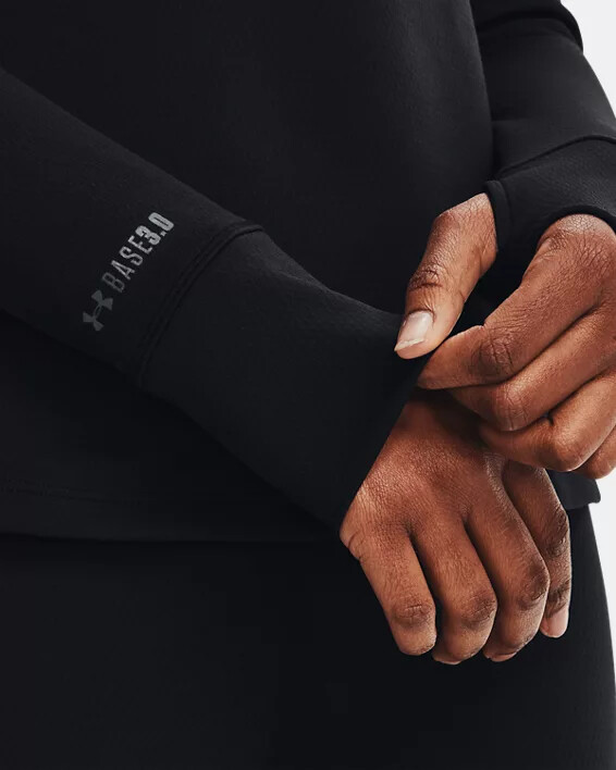 UNDER ARMOUR WOMEN'S COLDGEAR BASE LAYER 3.0 CREW SHIRTS BLACK SZ M1343320NWT eBay