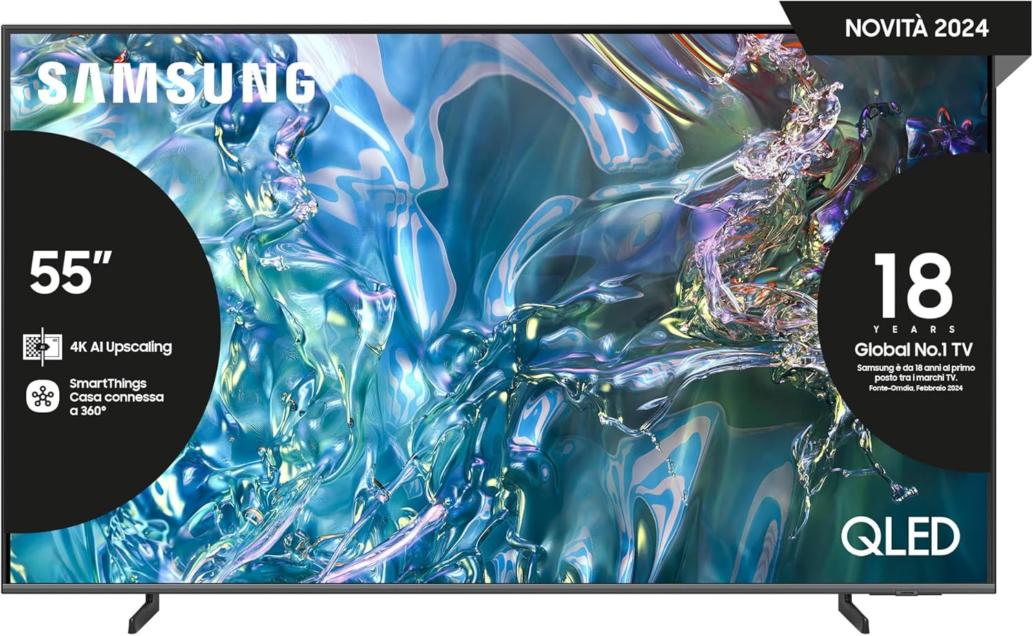 TV QE55Q64DAUXZT QLED 4K, Smart TV 55" Quantum processor Lite 4K, AirSlim, DVBT-