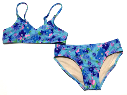 Art Class Girl's Size S (6/7) Blue Floral Print 2-Piece Swimwear Set
