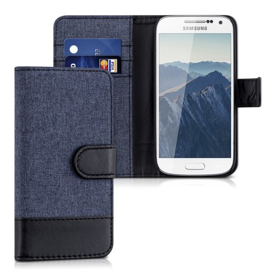 Hülle für Samsung Galaxy S4 Mini Kunstleder Wallet Case Cover Handy Schutzhülle