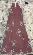 Express Womens Halter/Cami Maxi Dress Size M Fuschia Rose Sleeveless Flowy