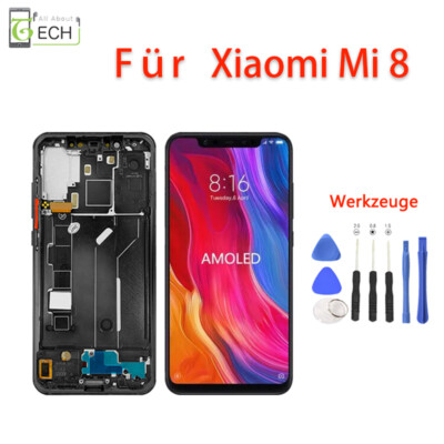Für Xiaomi Mi 8 M1803E1A LCD Display (OLED) mit Rahmen Bildschirm Touch Screen