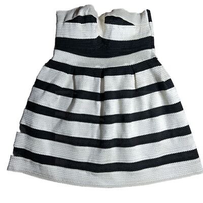PRI INA Striped Bottom Sleeveless Fit and Flare Dress Large Black Cream |  eBay