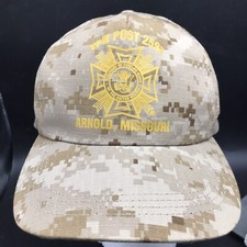 Vtg Digital Tan Camo Snapback Cap Trucker Hat Arnold MO VFW Post 2593 USA Made