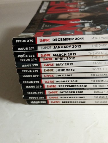 EMPIRE Magazine December 2011 To Dec 2012 Issues 270-282 Missing February Bundle - Picture 2 of 22