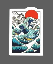 Japanese Sea Sticker Red Sun Ocean Beach Tropical Gift Waterproof NEW