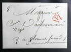FOLD addressed to Monsieur D'AUBUSSON Ainé - P IN A RED TRIANGLE - TEXT 1806