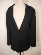 Beautiful Women's Size 14 Jones New York Black Wool Lined Button Blazer Jacket