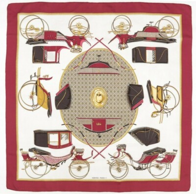 Authentischer Hermès Schal '' Les Voitures à Transformation '' / Hermès Scarf