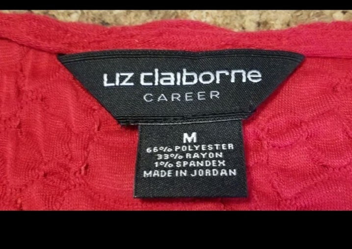 Liz Claiborne Career Ladies Red Blouse Size Medium thumbnail 4