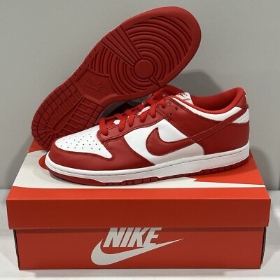 Nike Dunk Low SP White and University Red Men s Size 10 CU1727-100 READY TO SHIP