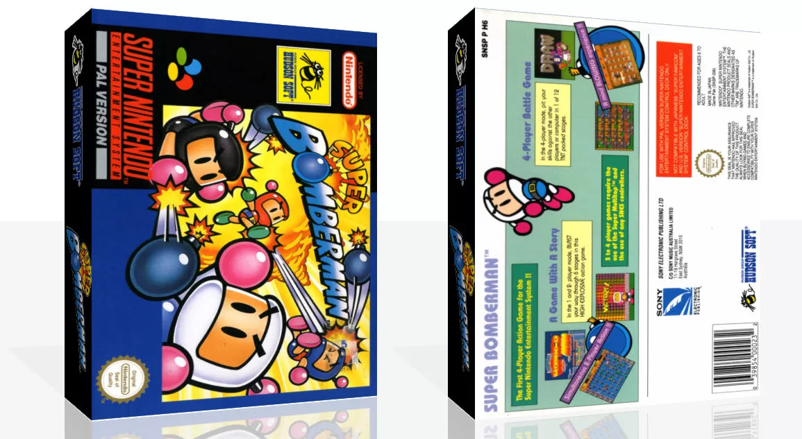  Super Bomberman SNES Replacement Game Case Box + Cover Art Work Only