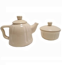 Excelsa Teiera con zuccheriera colore avena  in ceramica set 2 pezzi