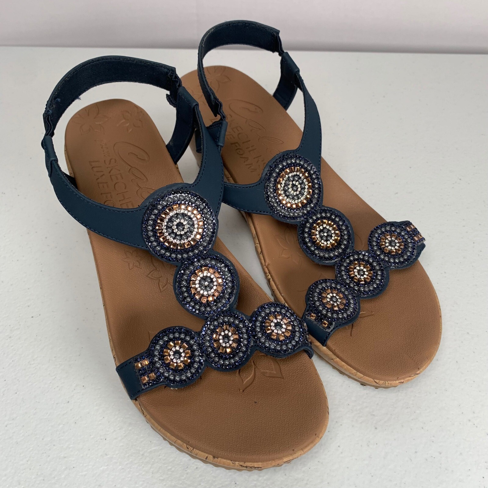Cali By Skechers Beverlee Date Glam Wedge Sandal Size 10