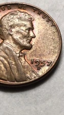 1957-D  Wheat Penny -DDO Die Obverse Error Variety Error Lot W01