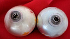 Vintage Lot of 2 GLASS ROUND BALL ORNAMENTS Brushed Silver Gold Snowflake Xmas — photo 7