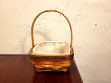 1998 Longaberger Small Easter Basket with Plastic Protector and Pastel Liner