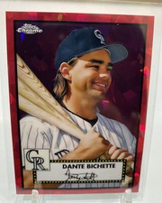 2021 Chrome Platinum Anniversary Base Red Atomic #597 Dante Bichette /100